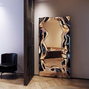 Argento antico Full Length in acciaio inox specchio di fusione per l'ingresso decorazione della parete Dressing specchio <span class=keywords><strong>soggiorno</strong></span> mobili - Product Image 2