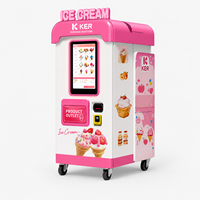 Distributeur automatique de crème glacée avec écran tactile de 49 pouces, machine à crème glacée molle en libre-service avec système de pasteurisation UV