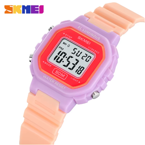 Reloj Deportivo SKMEI 2326 con Cuenta Regresiva, Alarma, Fecha Automática, Cronógrafo, Casual, Resistente al Agua 5 Bar, Digital, Correa de Silicona para Mujer - Product Image 1