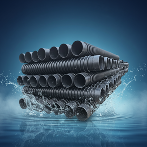 Tuberías Corrugadas Tipo B Reforzadas con HDPE al por Mayor, Rigidez de Anillo SN8/SN12.5, Estándar ISO, <span class=keywords><strong>para</strong></span> Drenaje de Aguas Residuales Subterráneas - Product Image 1