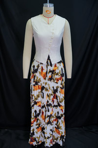 Conjuntos de Falda y Top Asimétrico sin Mangas con Botones y Estampado Floral para Mujer - Product Image 4