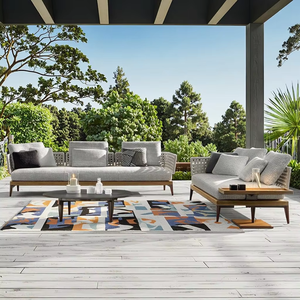 Moda meubles de <span class=keywords><strong>jardin</strong></span> en bois grand <span class=keywords><strong>salon</strong></span> de <span class=keywords><strong>jardin</strong></span> extérieur vente canapé en <span class=keywords><strong>aluminium</strong></span> extérieur ensembles canapé <span class=keywords><strong>jardin</strong></span> - Product Image 6