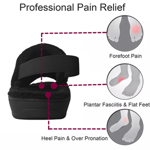 Scivolo sfocato in pelliccia sintetica da donna personalizzato su pantofola ortesi Open Toe <span class=keywords><strong>con</strong></span> cinturino <span class=keywords><strong>elastico</strong></span> in Memory Foam - Product Image 4