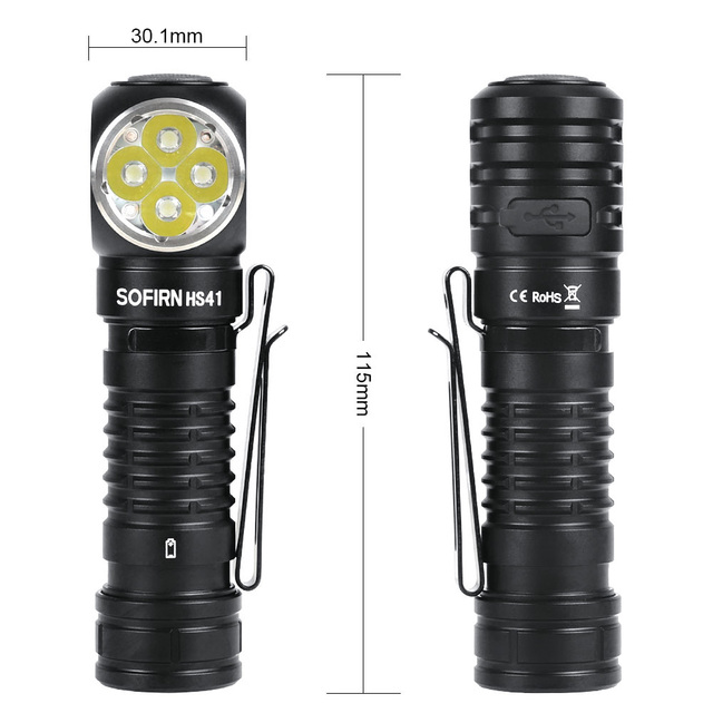 Factory Wholesale Most Powerful Type-C Rechargeable Waterproof Running LED Headlamp