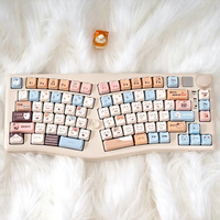 Clavier mécanique OEM JYT-2791 75 touches USB-C filaire/sans fil rétroéclairé RGB multimédia ergonomique avec barre d'espace divisée motif dessin animé
