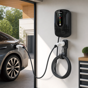 Station de recharge murale résidentielle 1OA7-1 pour véhicules électriques, type 2, avec câble de charge intégré, contrôle par carte RFID, Wallbox - Product Image 4