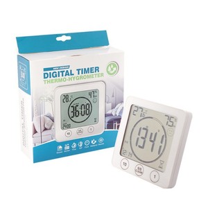 Hygromètre électronique multifonctionnel à affichage numérique à grand écran, température intérieure, humidité, minuterie, aimant, ventouse, plastique - Product Image 2