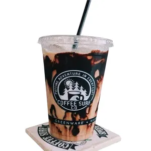 咖啡馆使用定制自粘防水印刷标签etiquetas圆形贴纸塑料和纸咖啡杯