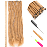 Estensioni per capelli umani Remy brasiliani Originea Honey Blonde, pre-loopate, lisce, a punta singola, larghezza 0,6 cm, colore nero intenso