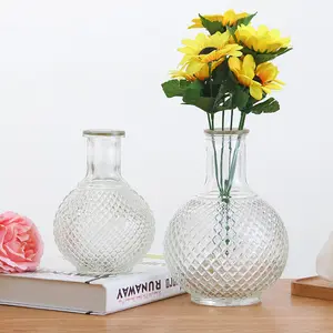 INS hot sale modern nordic home decor transparent glass vase creative cheap clear glass flower vases