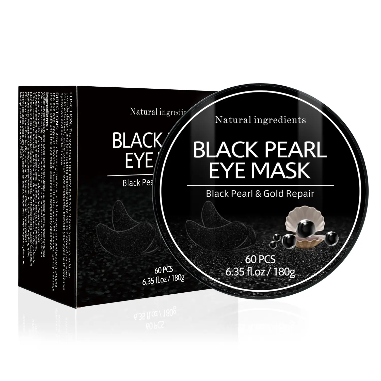 Black Pearl Eye Mask Smooth Wrinkles Hydrate Improve Fine Lines Reducing Dark Circles Treatments Under Eye Gel Patch