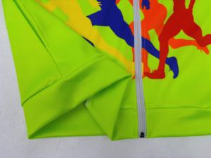 High Quality Fluorescent Green Color Long Sleeve Waterproof Windbreaker <b>Zip</b> <b>Up</b> <b>Jacket</b> Marathon Sublimation <b>Jacket</b> For Running - Product Image 4