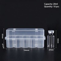 Boîtes en plastique transparent jetables de 3 ml à 20 ml (2 à 10 unités) pour le stockage de poudres lyophilisées et de vaccins, étuis pour peptides - Vente en gros