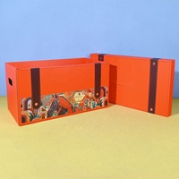 Boîte cadeau personnalisée en carton ondulé avec couvercle et base, impression CMYK, estampage à chaud, avec poignée, pour Noël, Ramadan, Eid