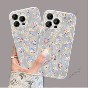 Coque de téléphone antichoc motif lapin Yusha clignotant pour iPhone 16 Plus, protection intégrale mignonne et protectrice pour filles - Product Image 4