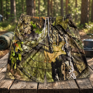 Pantalones Cortos Deportivos de Baloncesto para Hombre, de Malla con Camuflaje, Transpirables, con Cordón Ajustable, de Secado Rápido, de Poliéster - Product Image 1