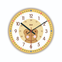 Horloge d'apprentissage pour enfants Silencieux Dire l'heure Horloges d'enseignement Non-tic-tac Enfants pour les horloges de salle de classe Horloges murales pour enfants