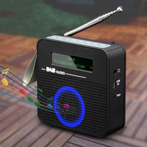 Custom Black Mini DAB+ Digital Radio with LCD Display and Built-in <b>Battery</b> Portable FM Radio for European Broadcast Reception - Product Image 3
