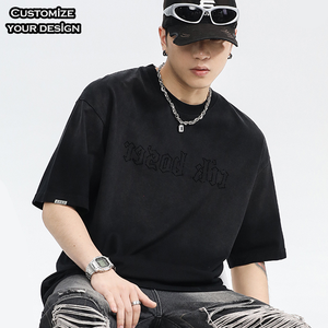 T-shirt da uomo 100% cotone, vestibilità regular, manica corta, tinta unita, ecologica, con collo a costine, stile streetwear casual personalizzato - Product Image 1