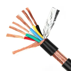 Shielded Cable 2 3 4 5 core 2.5mm with white filling cotton oxygen free copper core pure copper wire braided pvc sheath