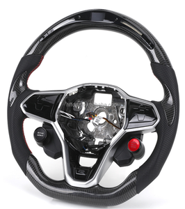 Accessoires de voiture personnalisés Volant noir brillant pour <span class=keywords><strong>Audi</strong></span> A6 A7 A8 S6 S7 S8 C8 2018 2019 2020 2021 <span class=keywords><strong>2022</strong></span> 2023 - Product Image 2