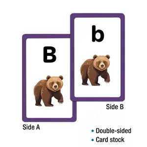 Senfutong Carte da Gioco Personalizzate con 26 Lettere dell'Alfabeto Inglese e Animali Cartoon per l'Apprendimento dei Bambini, Carte Educative Precoci - Product Image 2