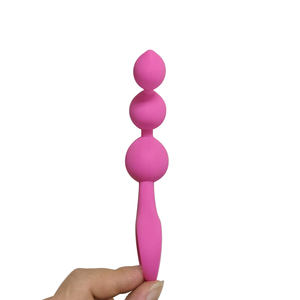 ピンクのシリコン製アナルプラグ、ソフトなアナルビーズ、バットプラグ、フェチ、大人用セックス、マスターベーション玩具、男性と女性のためのセックストイ - Product Image 3