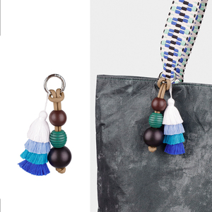 QYS Bohemian Tassel Keychain Pink Ball <b>Bag</b> Charm Lightweight Boho <b>Key</b> <b>Ring</b> Women's Holiday Gift - Product Image 6