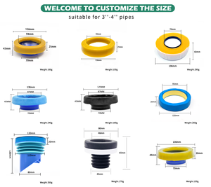 Anello di tenuta in cera moderno per flangia WC, a 3 strati, anti-riflusso, anti-cimici e anti-odore, per tubi da 3-4 pollici - Product Image 1