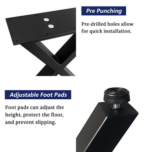 Đồ Nội Thất Hiện Đại Phụ Kiện Sắt Rèn X Hình Bàn Ghế Bàn Chân Kim Loại Bàn Ăn Chân Với Có Thể Điều Chỉnh Miếng Đệm Chân - Product Image 3