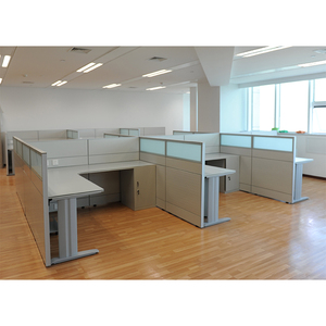 Poste de travail de bureau moderne de bonne qualité avec cloisons d'intimité, table de bureau, grande capacité de rangement, cadre en aluminium, pour bureau à domicile - Product Image 6