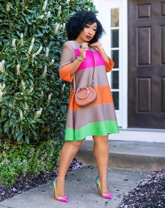 YS212 Long Sleeve Casual <strong>Dresses</strong> Spring Spring <strong>African</strong> <strong>Dresses</strong> Ladies Casual Multi Color Stripes Madi <strong>Dresses</strong> <strong>Women</strong> - Product Image 6