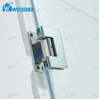 Porte de douche à charnières en aluminium Weisdon, sans cadre, en verre trempé, paroi de douche droite
