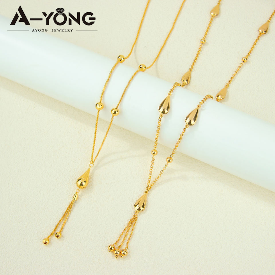 AYONG Designer Classic Arabic Long Chains Necklaces 18k Gold Plated ...