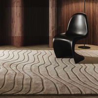 Tapis texturé en acrylique tufté fait main avec motif vague, tapis de luxe texturé, adapté aux animaux domestiques, antidérapant, taille/couleur personnalisable, moderne