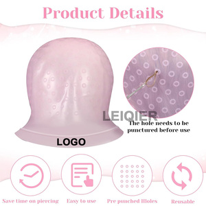 Bonnet en silicone personnalisé avec logo et crochet pour la coloration des cheveux, outils de coiffage réutilisables, outils de coiffure pour salons de coiffure - Product Image 3