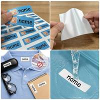 Stiker Kain Satin Tahan Air Perekat Sendiri untuk Printer Laser, Label Stiker Jumbo Pre-Cut, Bahan Langsung dari Pabrik