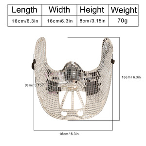 <b>Mirror</b> Mask Diy <b>Plastic</b> Party Halloween Carnival Face Cover Reflective Sparkle Effect Fashionable Mask For Concerts And Events - Product Image 2