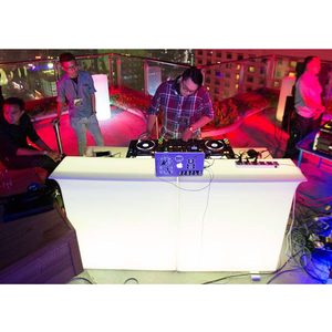 LED <strong>Bar</strong> <strong>Table</strong> for Home <strong>Bar</strong> and Hotel Use Modern Contemporary Design White PE Material 16 Color Modes Commercial Furniture - Product Image 1