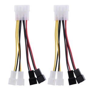 Kabel kipas pendingin komputer, 12V * 2/5V * 2 kabel 4Pin Molex ke 3Pin konektor adaptor casing komputer tali pengaman - Product Image 4