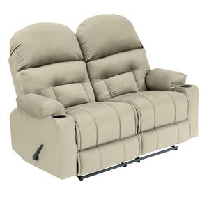 Popular Professional Velvet Double Cinematic Recliner Chair With <b>Cups</b> Holder - Light Beige - NZ80 - Product Image 4