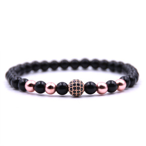 <span class=keywords><strong>Pulsera</strong></span> de cuentas de ágata de ónix negro Natural, 6mm, bolas de cristal de 8MM, difusor de aceite esencial, aromaterapia, Ideal para antiestrés - Product Image 2