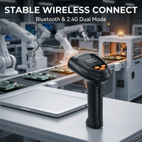 Escáner QR 2D Portátil Resistente WCMI, Lector CMOS Inalámbrico con Pantalla LCD USB, para Inventario de Almacén y Logística Profesional