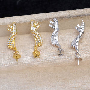 925 Silver Luxury <b>Earring</b> Empty <b>Holder</b> for 10-12 Pearls DIY Accessories JG5867 Gold Plated 3mm Size Semi-Finished Bead <b>Holder</b> - Product Image 1