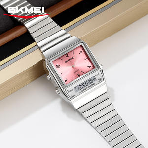 Reloj de Cuarzo de Marca de Moda con Logotipo Personalizado OEM, Caja Cuadrada, Esfera Pequeña, Resistente al Agua 3ATM, Movimiento Japonés, Relojes de Doble Hora para Mujer - Product Image 4