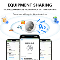 Etiqueta Localizadora Inteligente Portátil Antipérdida Compatible con Apple IOS, Mini Rastreador Inalámbrico con Cubierta Transparente de ABS, Certificado CE FCC
