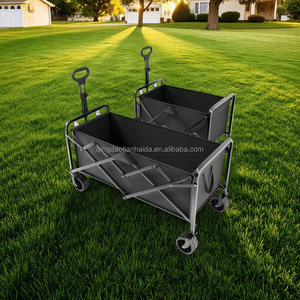 Multi-Functional Folding Wagon Cart Heavy Duty Beach <strong>Trolley</strong> Camping Wagon Cart Large Capacity Folding Wagon with Storage - Product Image 4