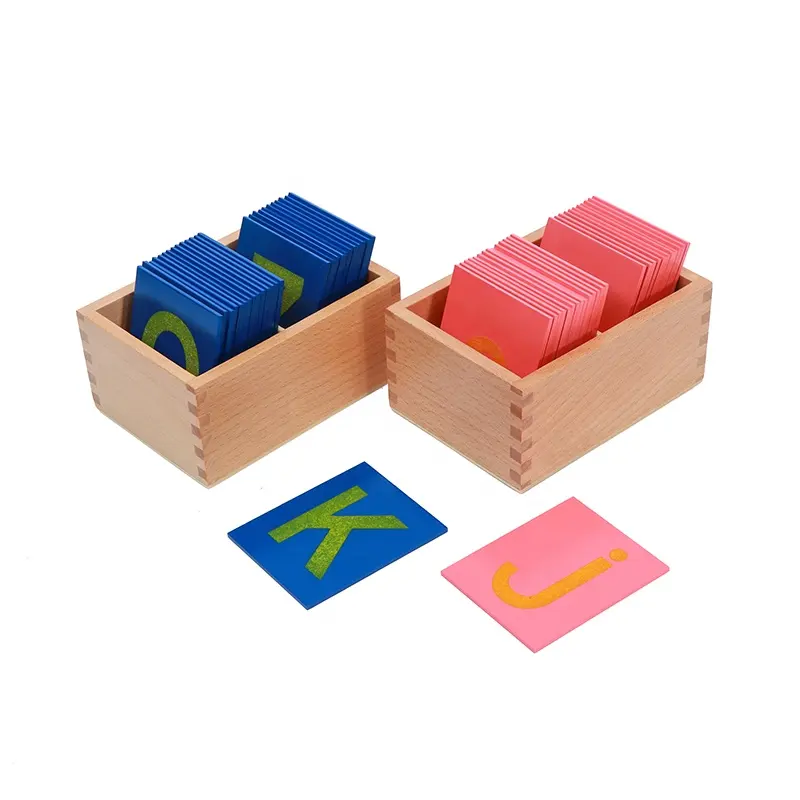 Kindergarten und Vorschule Holz Set Montessori Materialien Lern buchstaben Lower und Capital Case Sandpapier