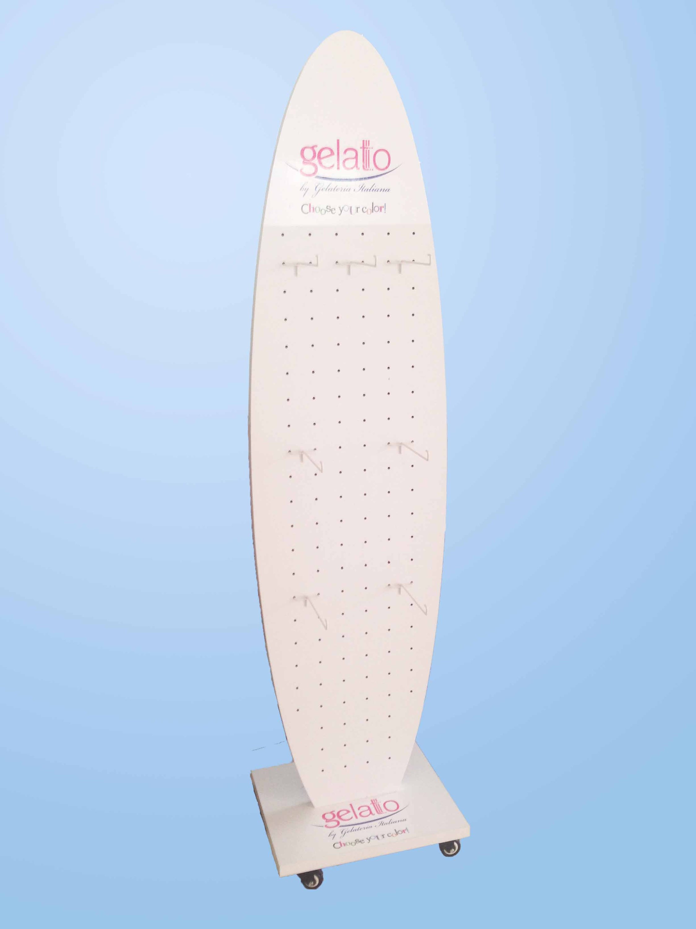 Apache Modern Wooden Slipper & -flop Display Stand with Caster Advertising Shoes Shelf for Retail Shops — view 6