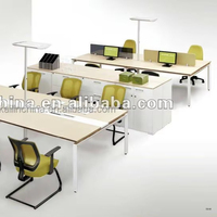 Mobilier de bureau modulaire commercial personnalisé moderne 2026 – Poste de travail ouvert pour 6 personnes avec bureau pour ordinateur portable en matériaux écologiques